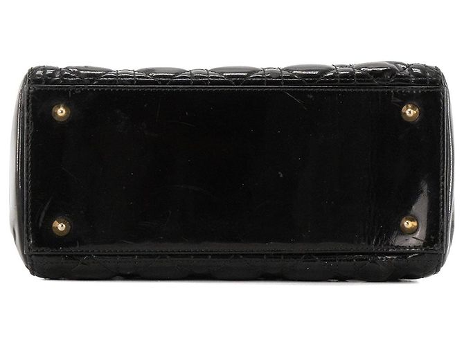 Autre Marque DIOR - Borsa a tracolla Lady Dior Medium in pelle laccata nera Nero - vista 4