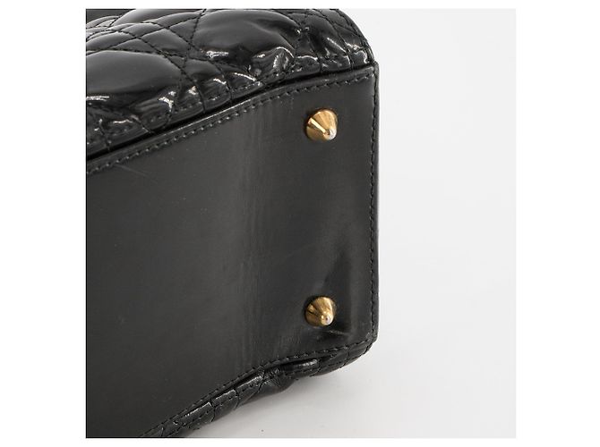 Autre Marque DIOR - Borsa a tracolla Lady Dior Medium in pelle laccata nera Nero - vista 5