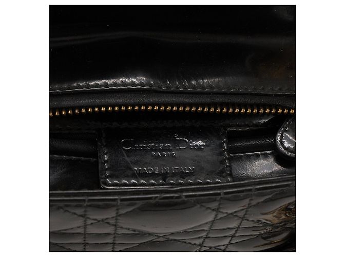 Autre Marque DIOR - Borsa a tracolla Lady Dior Medium in pelle laccata nera Nero - vista 8