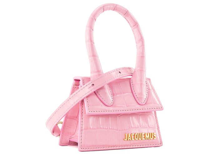 JACQUEMUS - Borsa a tracolla Chiquito Mini Jacquemus in pelle goffrata rosa - vista 2