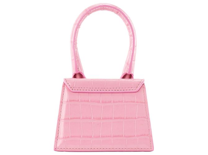 JACQUEMUS - Borsa a tracolla Chiquito Mini Jacquemus in pelle goffrata rosa - vista 3