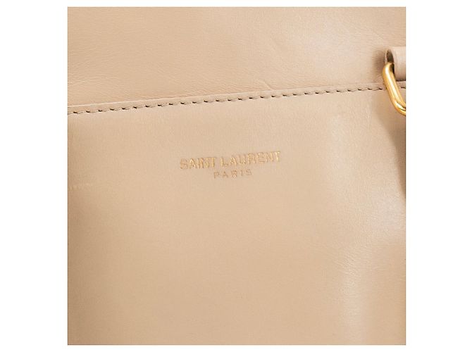 Autre Marque SAINT LAURENT - Borsa a tracolla Duffle Saint Laurent in pelle liscia beige - vista 5
