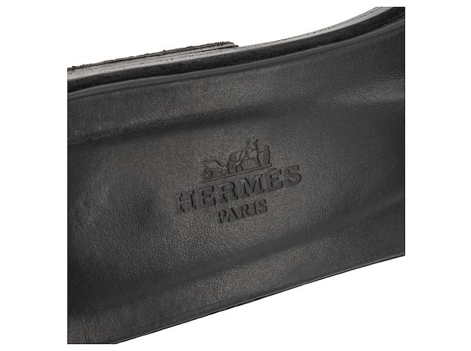 HERMÈS - Sandali Oran Hermès in pelle liscia nera (T37,5) Nero - vista 4