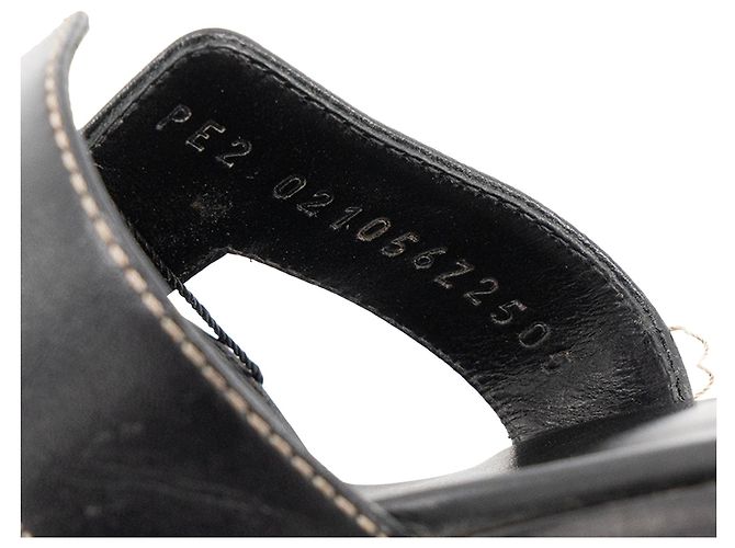 HERMÈS - Sandali Oran Hermès in pelle liscia nera (T37,5) Nero - vista 6