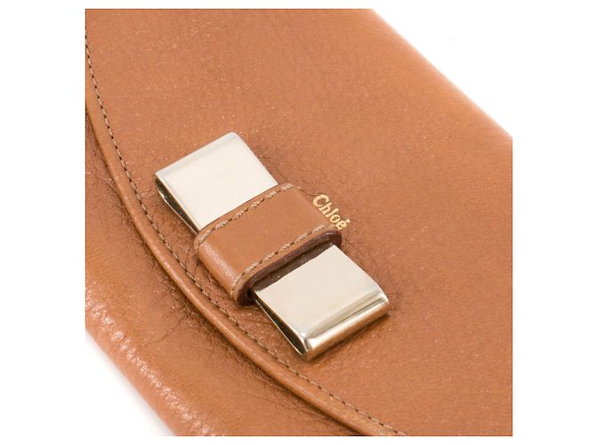 CHLOÉ - Chloé Lily Continental Geldbörse aus braunem Narbenleder - Ansicht 4