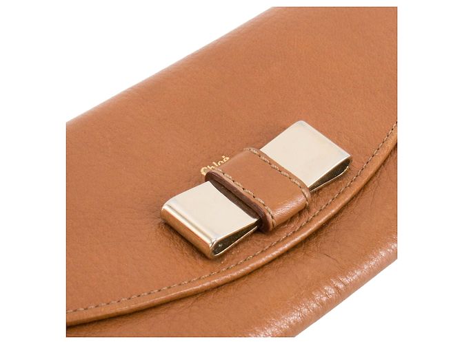 CHLOÉ - Chloé Lily Continental Geldbörse aus braunem Narbenleder - Ansicht 5