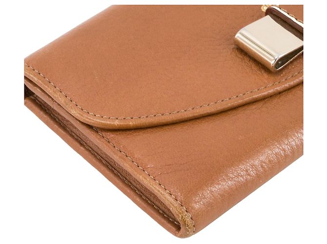 CHLOÉ - Chloé Lily Continental Geldbörse aus braunem Narbenleder - Ansicht 6