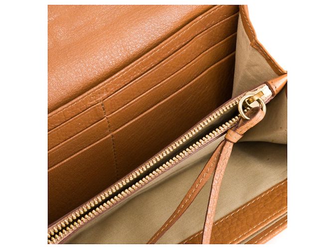 CHLOÉ - Chloé Lily Continental Geldbörse aus braunem Narbenleder - Ansicht 7