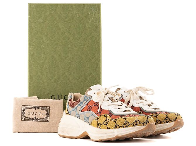 GUCCI - Rython Gucci Sneaker aus multicolorigem Monogramm-Canvas (T40) Mehrfarben - Ansicht 9
