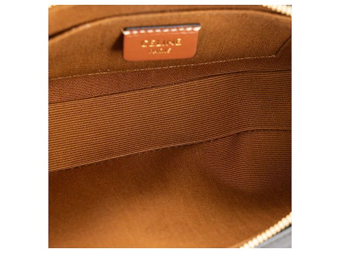 Céline CELINE - Mini Triomphe Schultertasche aus monogrammiertem beschichtetem Canvas Braun - Ansicht 7