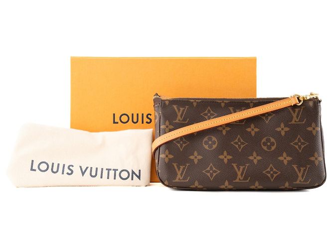 LOUIS VUITTON - Louis Vuitton Accessoire-Tasche aus monogrammiertem beschichtetem Canvas Braun - Ansicht 7