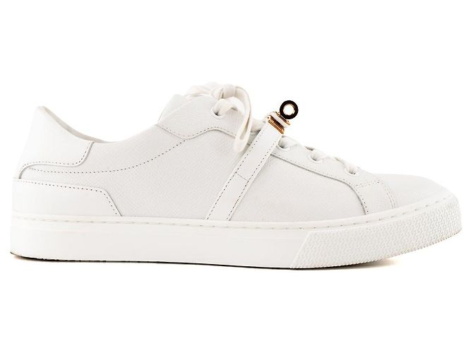 HERMÈS - Sneakers Day Hermes in pelle bianca (T39) Bianco - vista 2