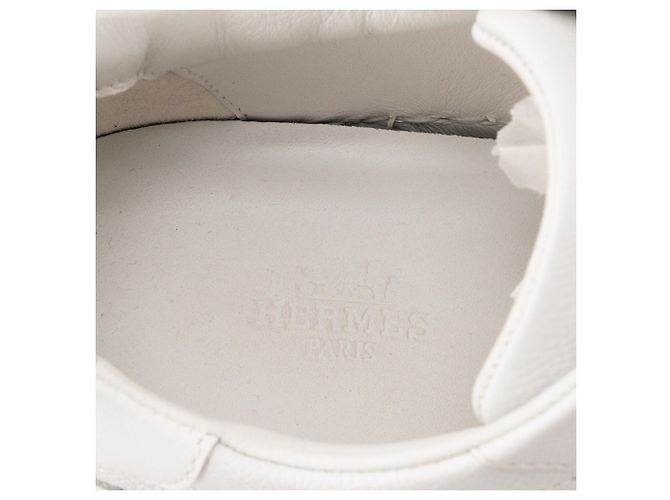 HERMÈS - Sneakers Day Hermes in pelle bianca (T39) Bianco - vista 7