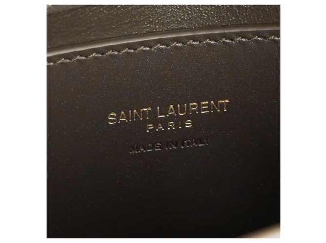 Autre Marque SAINT LAURENT - Bolsa de ombro Saint Laurent Voltaire em couro cinza taupe Caqui - vista 7