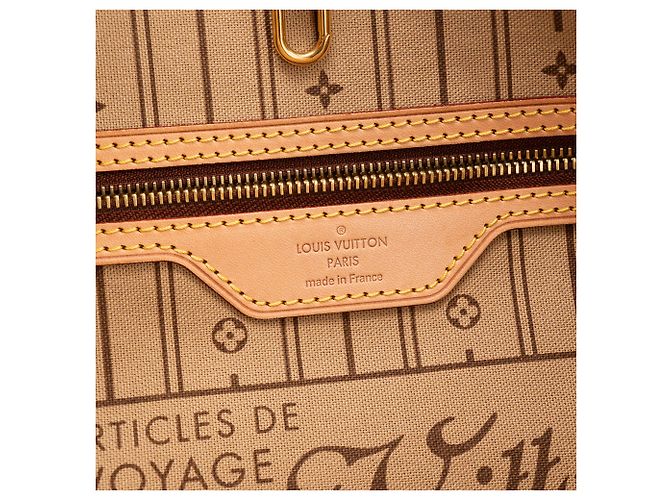 LOUIS VUITTON - Borsa tote Louis Vuitton Neverfull MM in tela monogram coated Marrone - vista 6