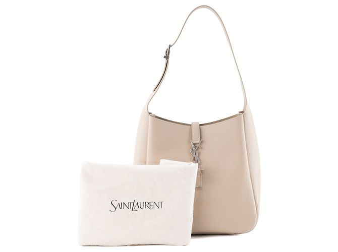 Autre Marque SAINT LAURENT - Bolsa de ombro Saint Laurent 5 à 7 em couro granulado bege - vista 8