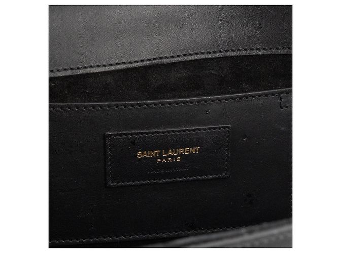 Autre Marque SAINT LAURENT - Borsa a tracolla Kate Pompon Medium Saint Laurent in pelle liscia nera Nero - vista 10