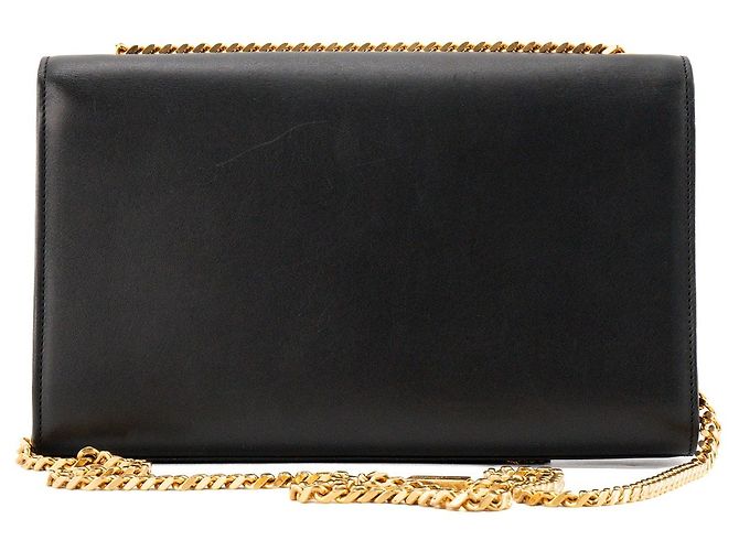 Autre Marque SAINT LAURENT - Borsa a tracolla Kate Pompon Medium Saint Laurent in pelle liscia nera Nero - vista 3