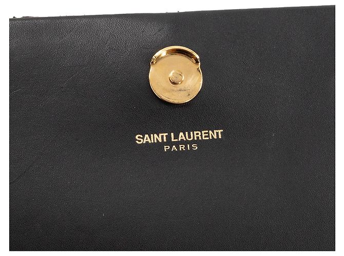 Autre Marque SAINT LAURENT - Borsa a tracolla Kate Pompon Medium Saint Laurent in pelle liscia nera Nero - vista 9