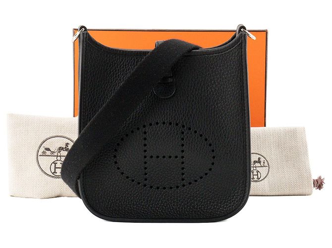 HERMÈS - Borsa a tracolla Evelyne 16 Hermès in pelle clémence nera Nero - vista 7