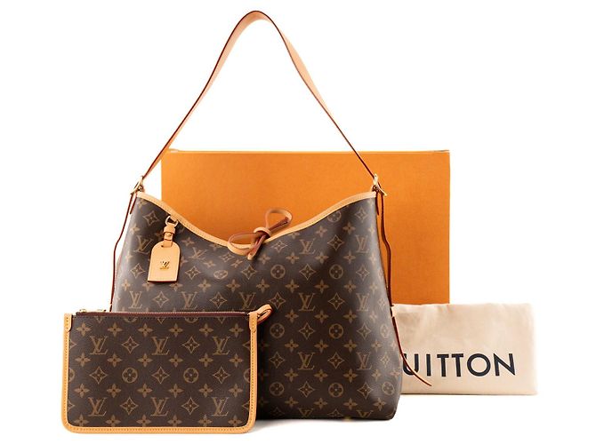 LOUIS VUITTON - Borsa tote CarryAll MM Louis Vuitton in tela monogram coated Marrone - vista 14