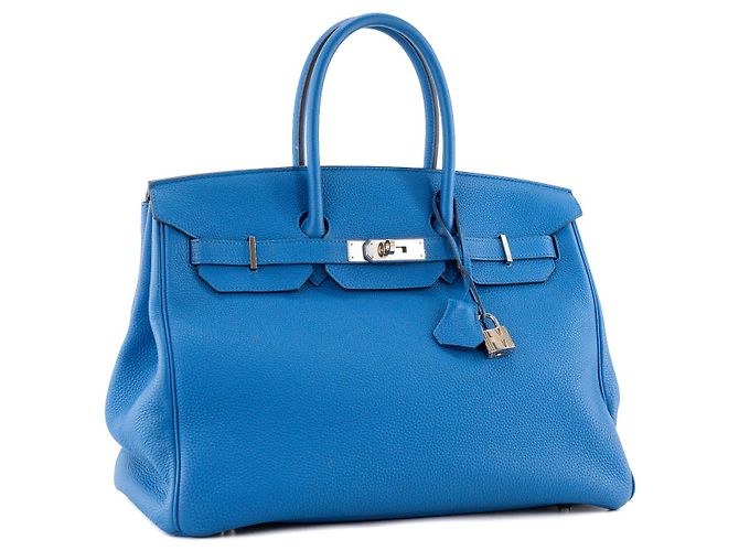 HERMÈS - Borsa a mano Birkin 35 Hermès in pelle togo bleu zellige Blu - vista 2