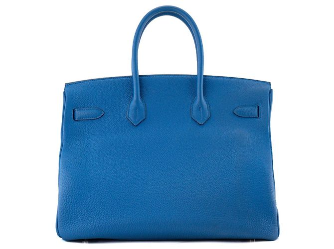 HERMÈS - Borsa a mano Birkin 35 Hermès in pelle togo bleu zellige Blu - vista 3