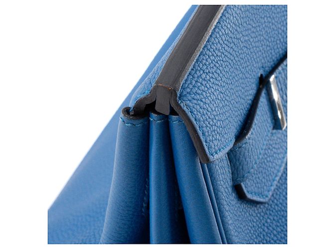 HERMÈS - Borsa a mano Birkin 35 Hermès in pelle togo bleu zellige Blu - vista 6