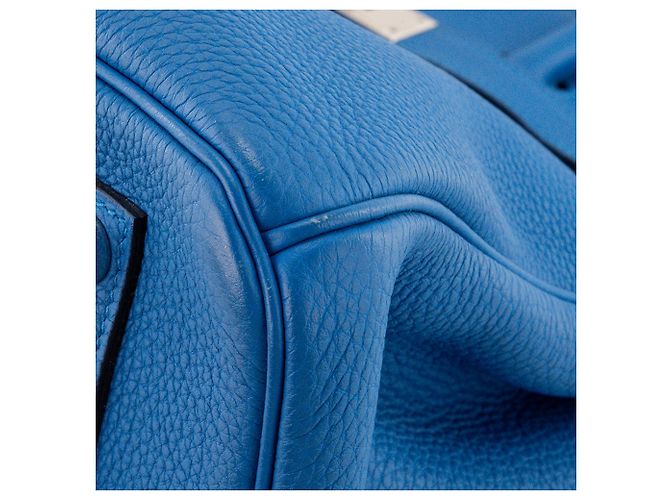 HERMÈS - Borsa a mano Birkin 35 Hermès in pelle togo bleu zellige Blu - vista 7