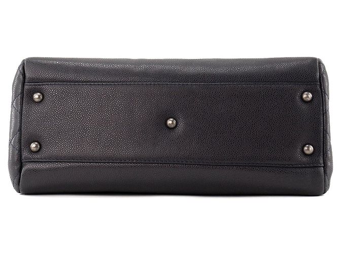 CHANEL - Borsa Shopping Tote Chanel in pelle caviar blu navy - vista 4