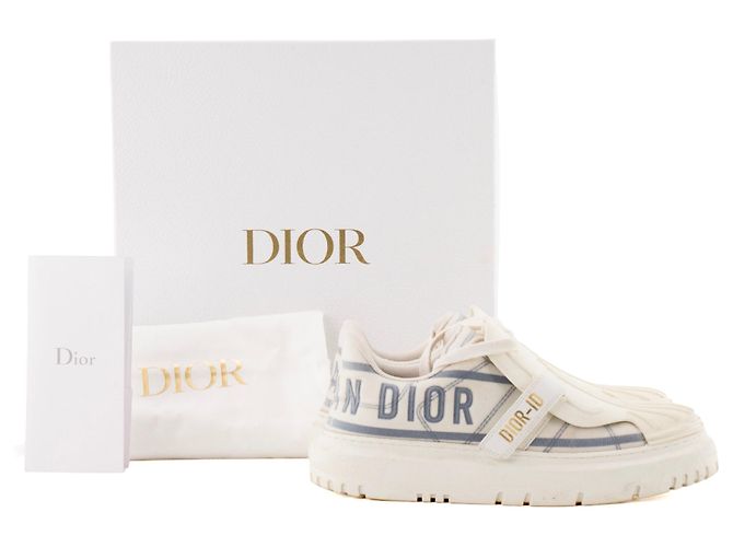 Autre Marque DIOR - Sneakers Dior-ID in tela bianca e grigia (T38) Bianco - vista 8