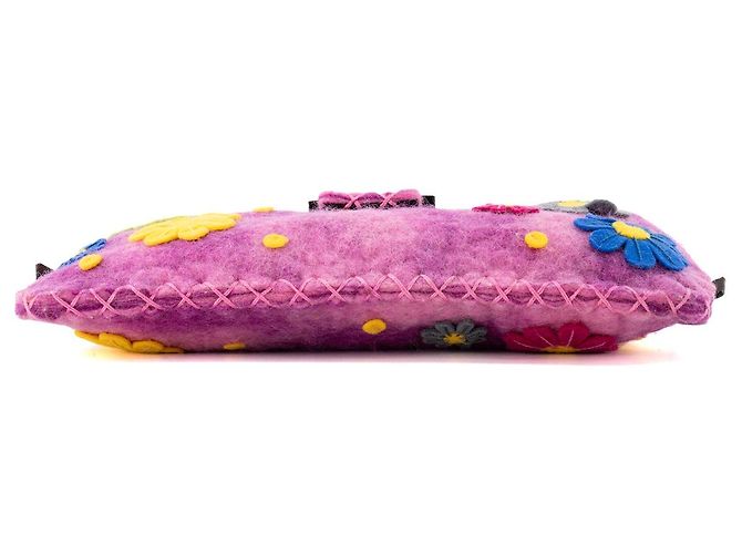 FENDI - Borsa a tracolla Fendi Baguette in lana patchwork viola Porpora - vista 4
