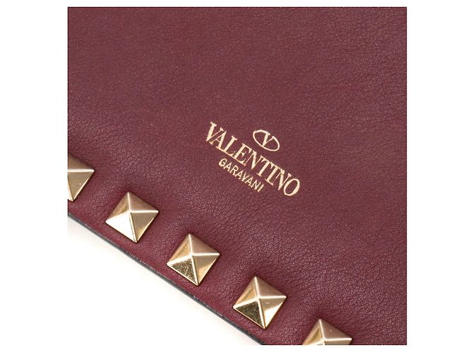 Valentino Garavani VALENTINO - Borsa a tracolla Valentino Rockstud in pelle liscia bordeaux Bordò - vista 5