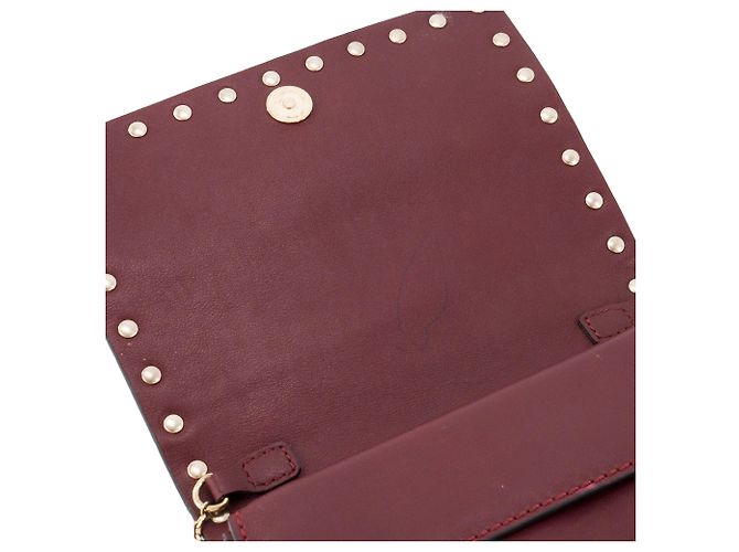Valentino Garavani VALENTINO - Borsa a tracolla Valentino Rockstud in pelle liscia bordeaux Bordò - vista 6