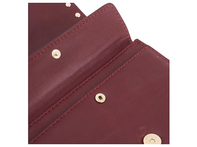 Valentino Garavani VALENTINO - Borsa a tracolla Valentino Rockstud in pelle liscia bordeaux Bordò - vista 7