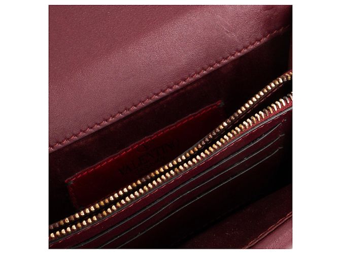Valentino Garavani VALENTINO - Borsa a tracolla Valentino Rockstud in pelle liscia bordeaux Bordò - vista 8
