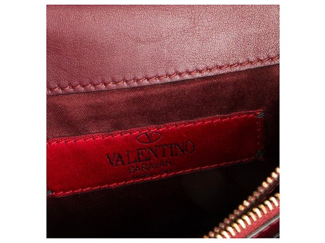 Valentino Garavani VALENTINO - Borsa a tracolla Valentino Rockstud in pelle liscia bordeaux Bordò - vista 9