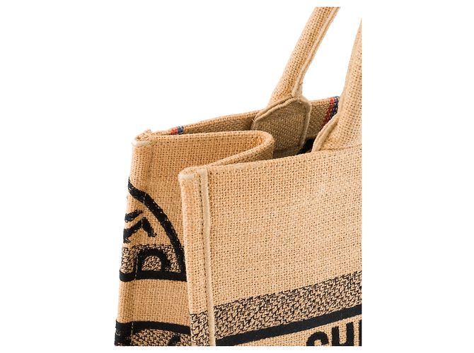 DIOR - Book Tote medium Dior Shopper aus braunem Jutecanvas - Ansicht 5