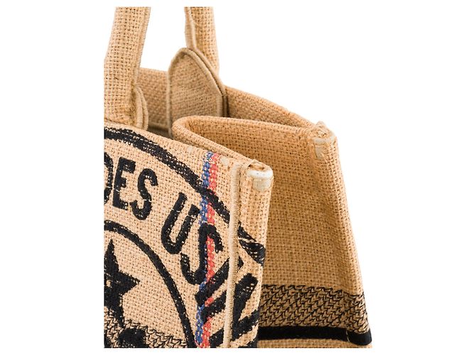 DIOR - Book Tote medium Dior Shopper aus braunem Jutecanvas - Ansicht 6