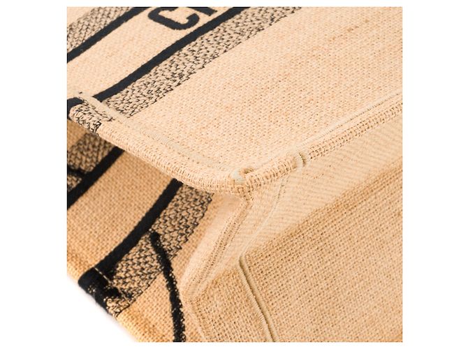 DIOR - Book Tote medium Dior Shopper aus braunem Jutecanvas - Ansicht 7