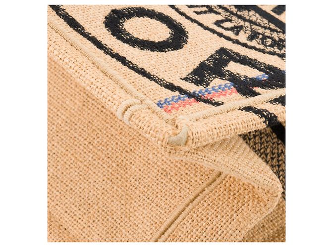 DIOR - Book Tote medium Dior Shopper aus braunem Jutecanvas - Ansicht 8