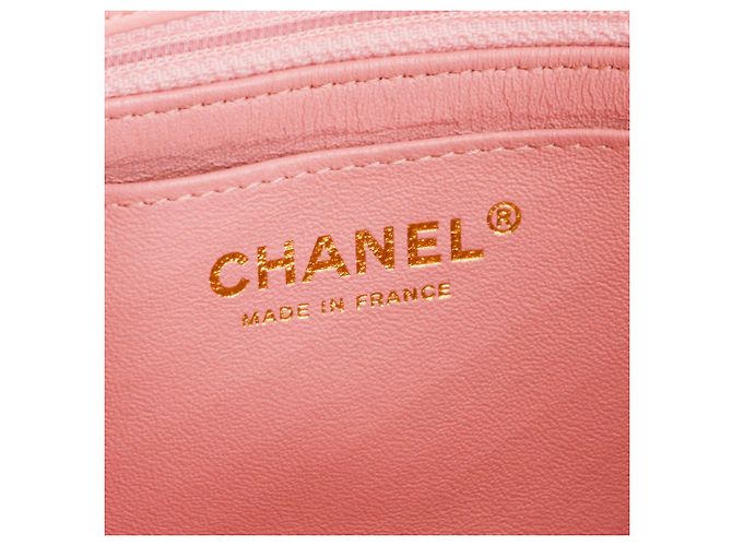 CHANEL - Borsa a tracolla Mini Rectangle Classique/Timeless Chanel in tweed rosa - vista 10