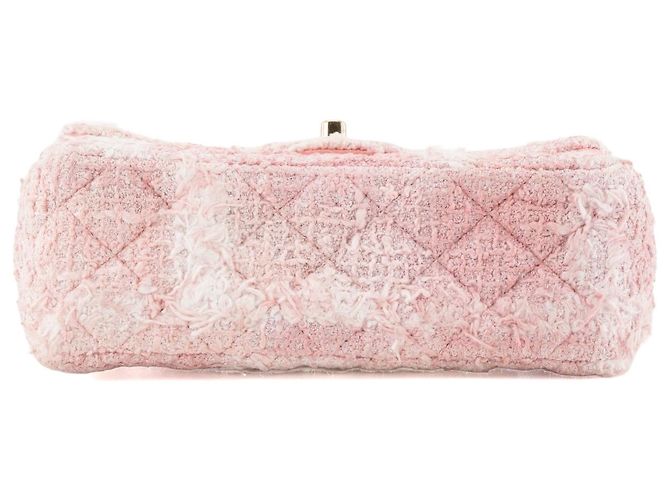 CHANEL - Borsa a tracolla Mini Rectangle Classique/Timeless Chanel in tweed rosa - vista 4