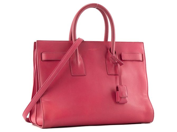 Autre Marque SAINT LAURENT - Saint Laurent Small Sac de Jour in pelle liscia rosa - vista 2