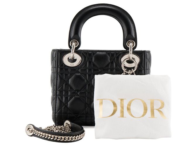 Autre Marque DIOR - Borsa a tracolla Lady Dior mini in pelle cannage nera Nero - vista 10