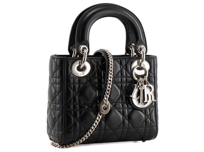 Autre Marque DIOR - Borsa a tracolla Lady Dior mini in pelle cannage nera Nero - vista 2