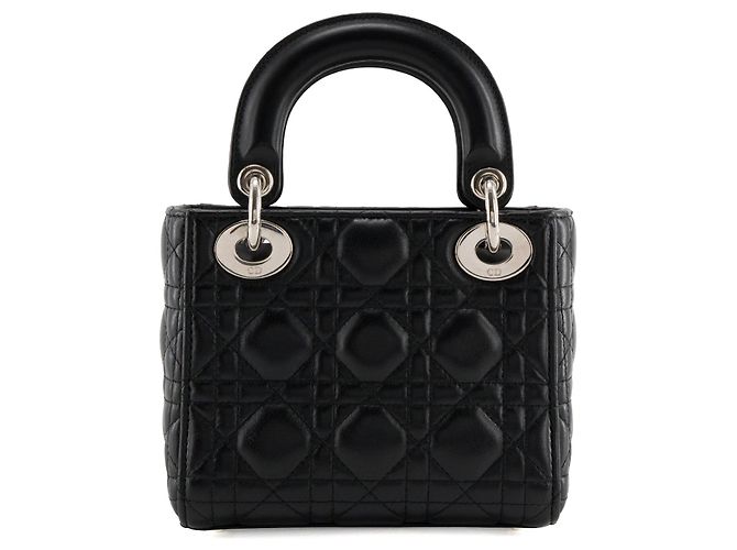 Autre Marque DIOR - Borsa a tracolla Lady Dior mini in pelle cannage nera Nero - vista 3