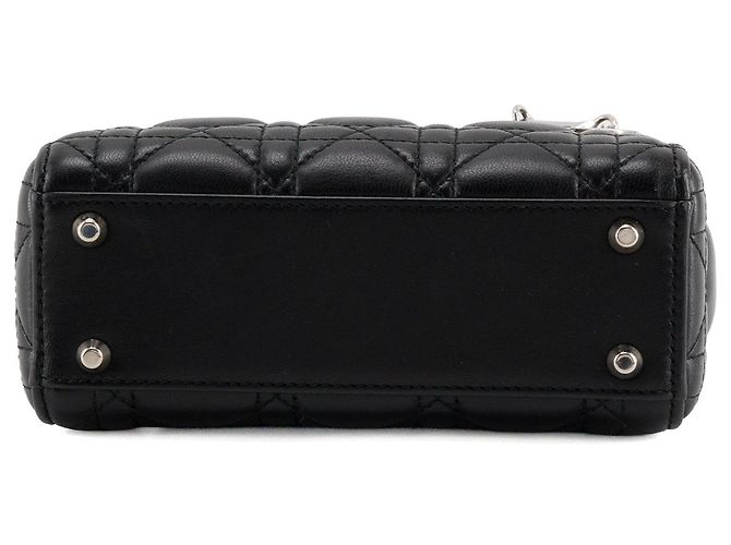 Autre Marque DIOR - Borsa a tracolla Lady Dior mini in pelle cannage nera Nero - vista 4