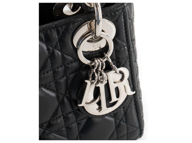 Autre Marque DIOR - Borsa a tracolla Lady Dior mini in pelle cannage nera Nero - vista 5