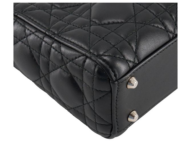 Autre Marque DIOR - Borsa a tracolla Lady Dior mini in pelle cannage nera Nero - vista 7